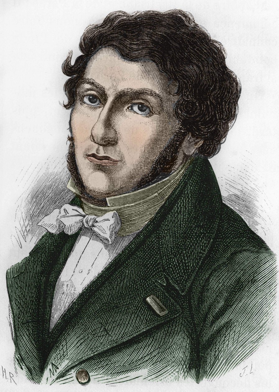 Retrato de Jean François Champollion llamado Champollion el Joven. Egiptólogo francés (1790-1832) de Unknown artist