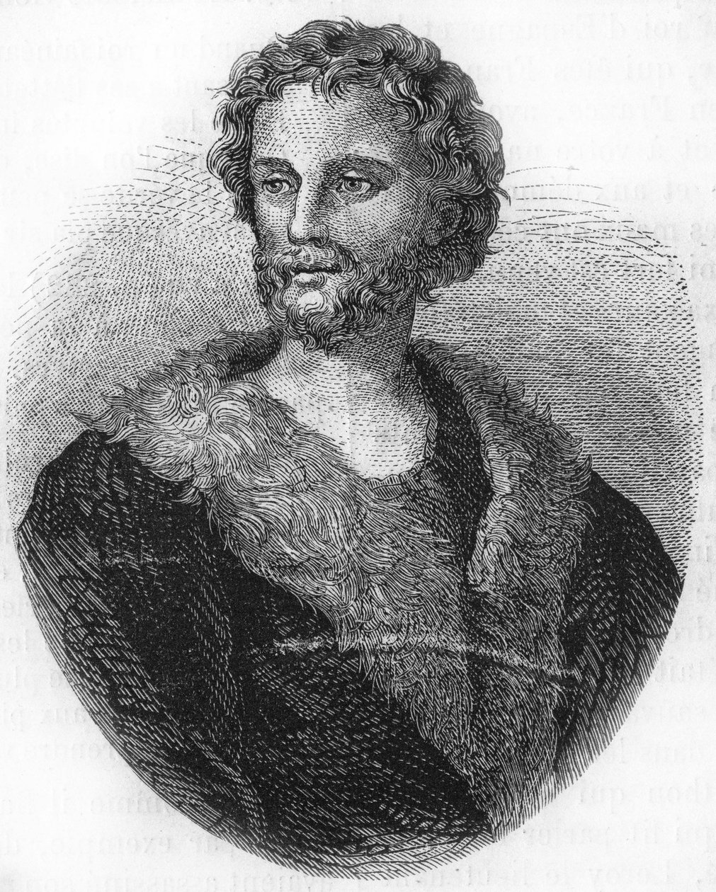Retrato de Mathurin Régnier. Poeta francés (1573 a 1613) Grabado de 1866. de Unknown artist