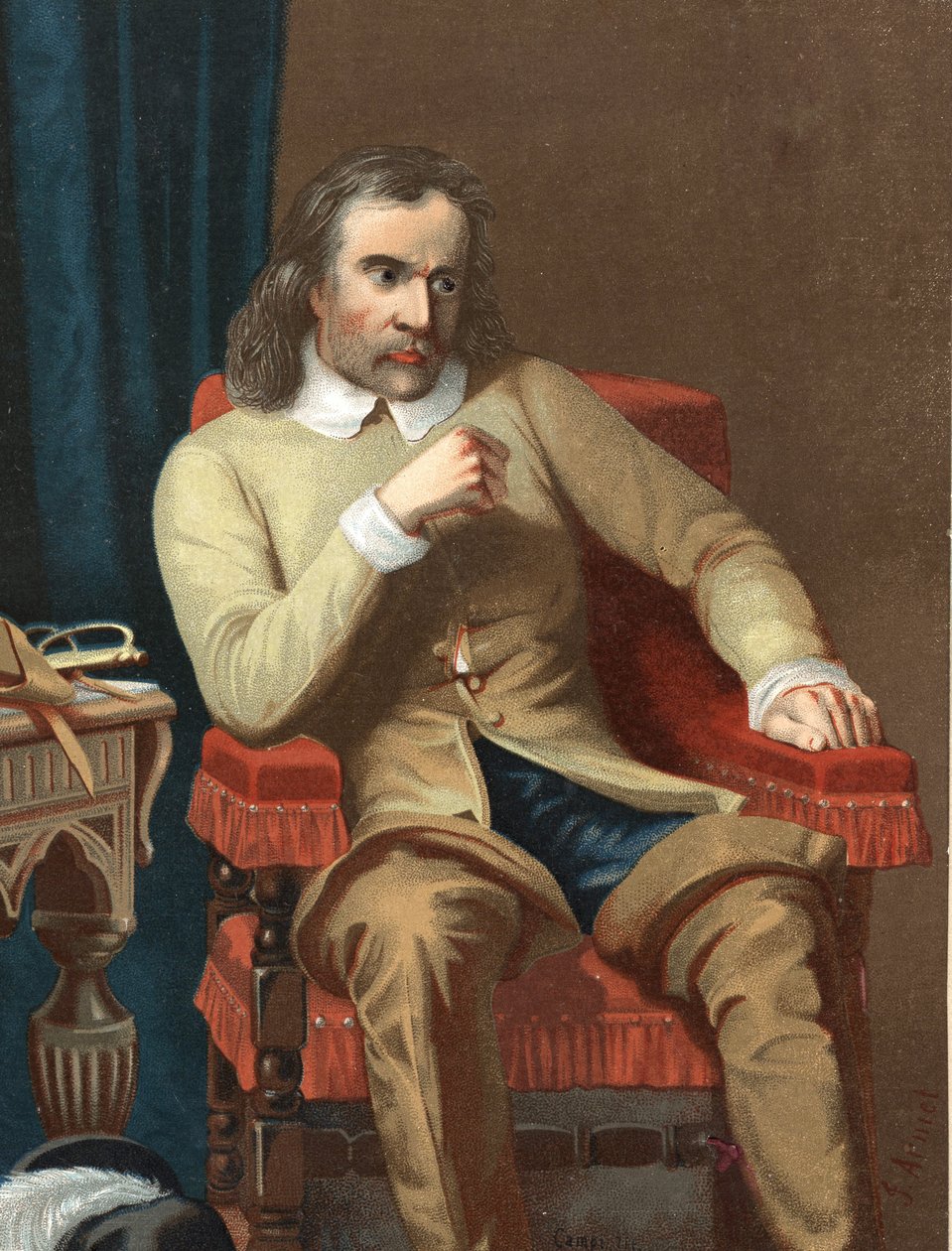 Retrato de Oliver Cromwell. Estadista inglés de Unknown artist