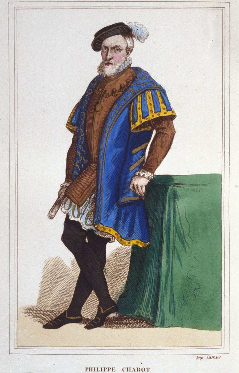 Retrato de Philippe de Chabot, señor de Brion, Almirante de Francia (1480-1543). Grabado de 1830 de Unknown artist