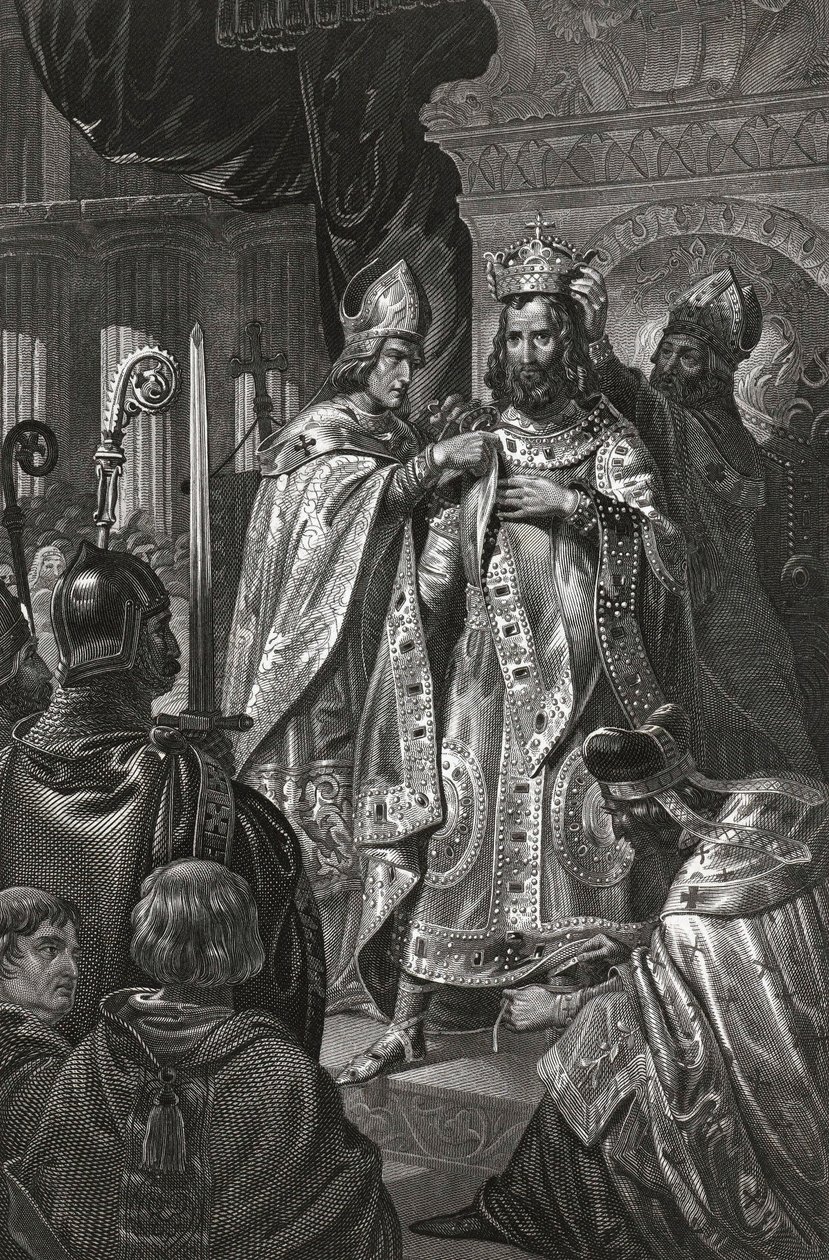 La coronación de Balduino I el día de Navidad de 1100 de Unknown artist