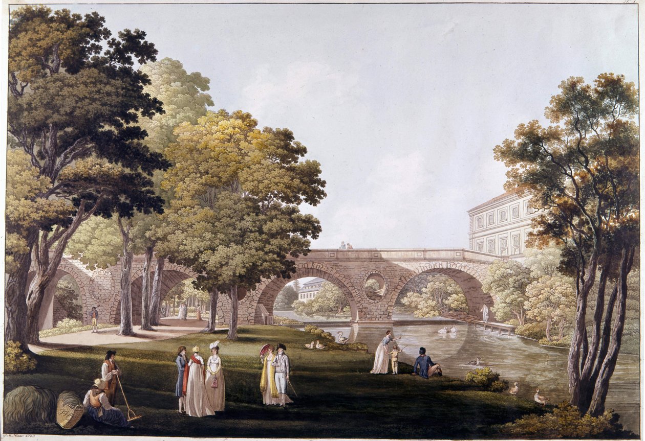 El parque del castillo de la ciudad de Weimar (Alemania) de Unknown artist
