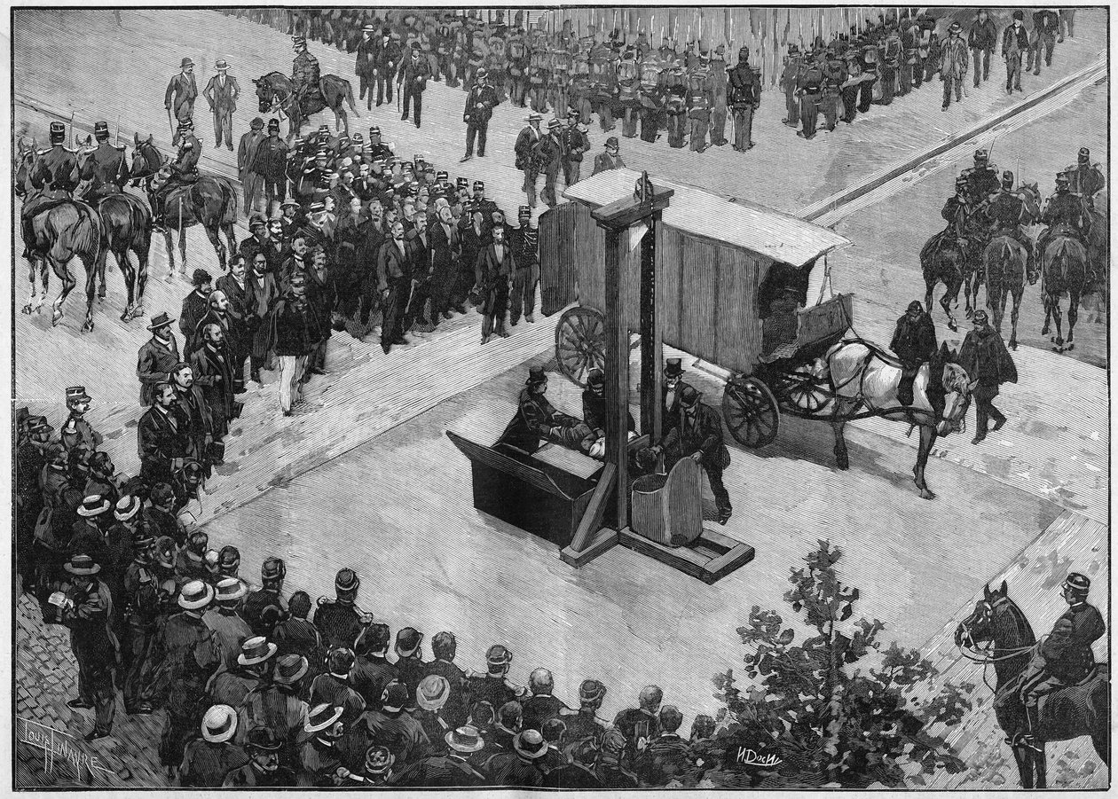 La ejecución del anarquista Caserio en Lyon en 1894 de Unknown artist