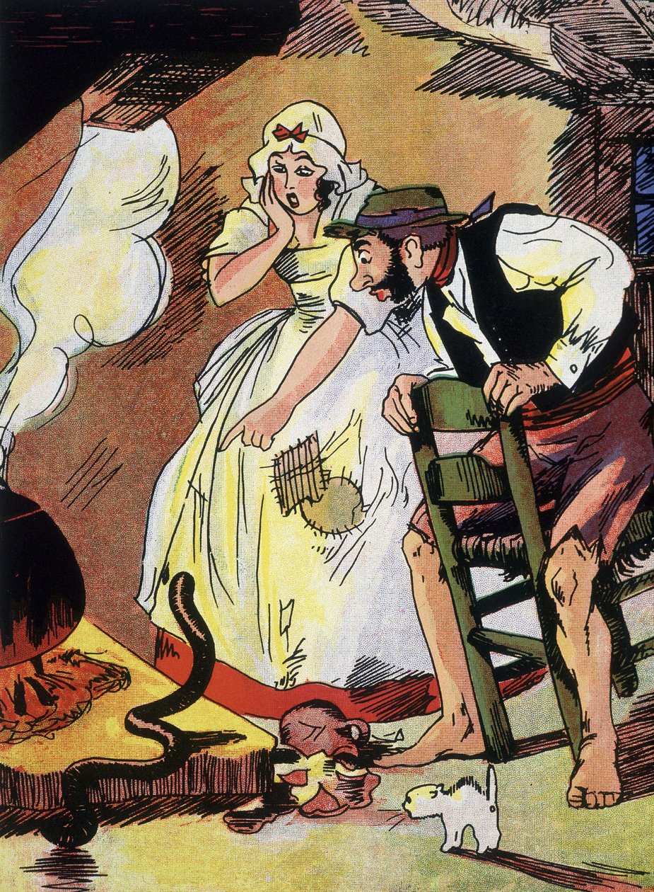 los tres deseos - "Tales wirtten by Charles, principios del siglo XX (grabado) de Unknown Artist