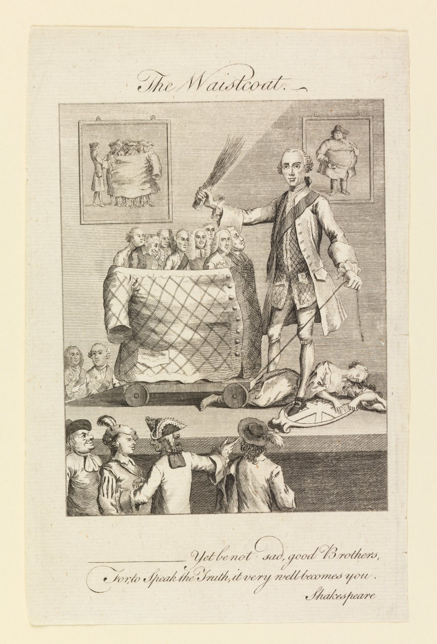 El chaleco (Caricatura sobre la moda de los chalecos) de Unknown, English