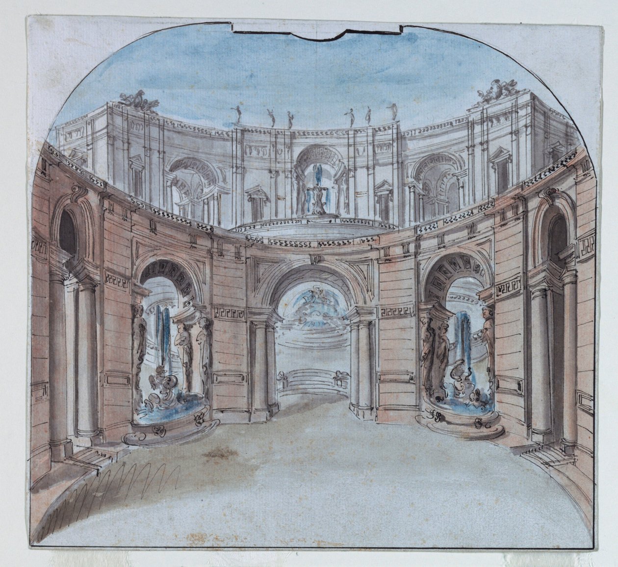 Diseño de escenario: Arquitectura del palacio de Unknown, Italian