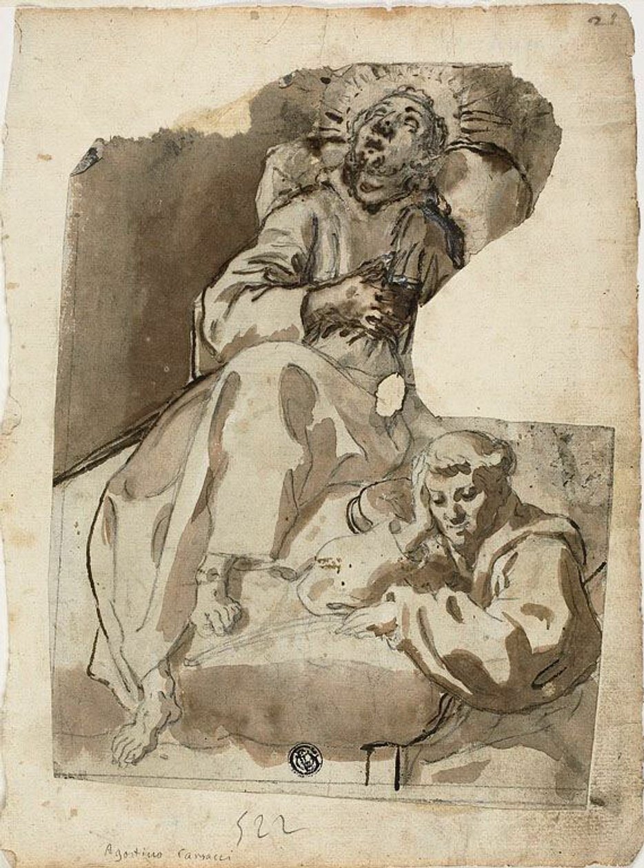 Muerte de un santo de Unknown Sienese