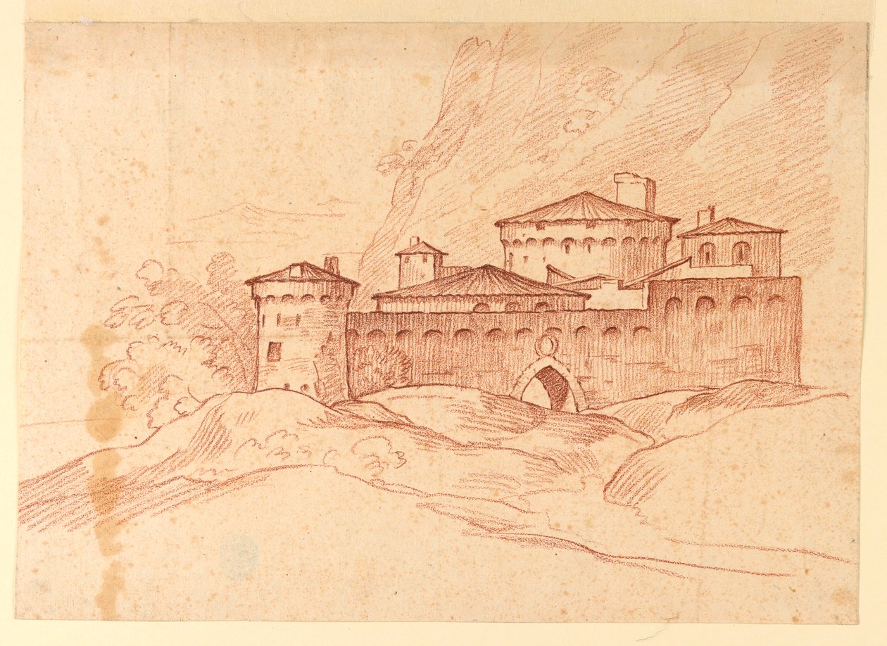 Dibujo, Castillo en las montañas, 1810-1830 de Unknown artistUnknown artist