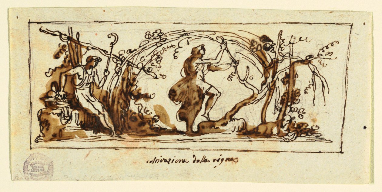 Dibujo, Celebración de la vid, ca. 1800 de Unknown artistUnknown artist