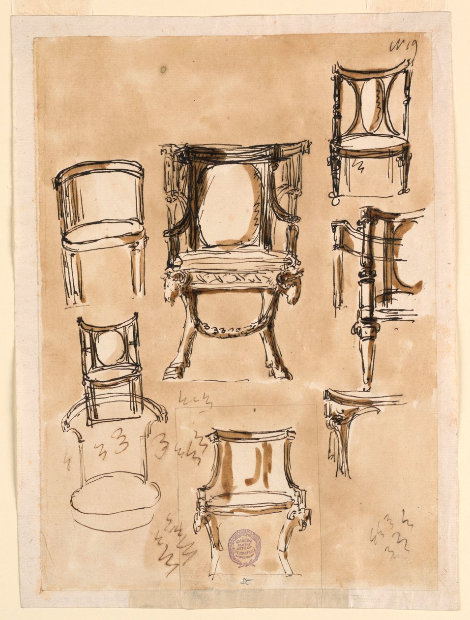 Dibujo, Sillas, 1780-1790 de Unknown artistUnknown artist