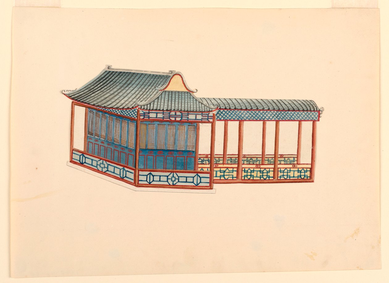 Dibujo, Pabellón de la Chinoiserie, 1815-22 de Unknown artistUnknown artist