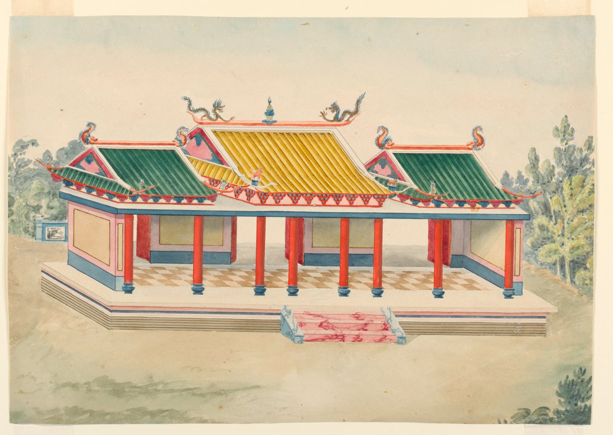 Dibujo, Pabellón de la Chinoiserie, 1815-22 de Unknown artistUnknown artist