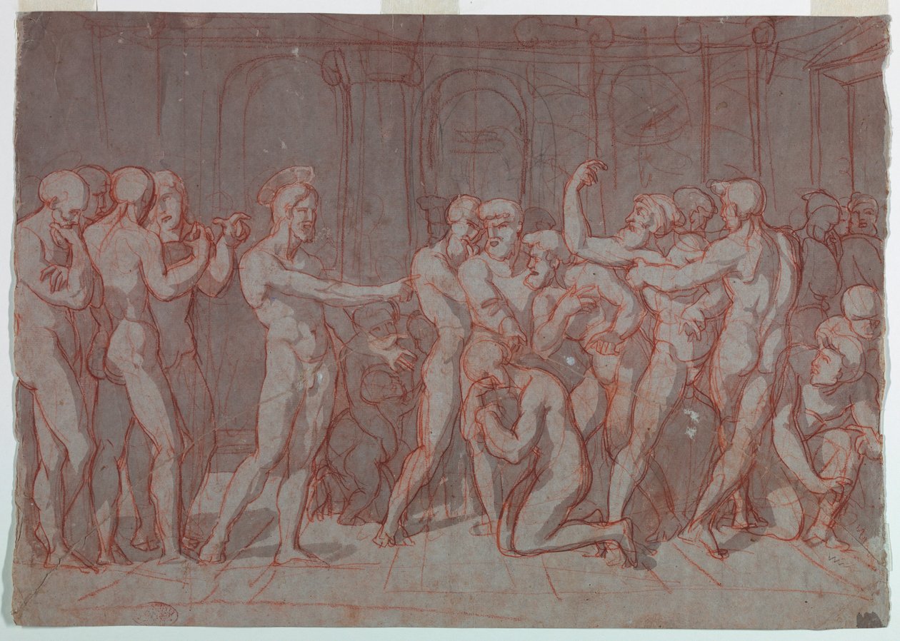 Dibujo, Cristo y la mujer adúltera, ca. 1800 de Unknown artistUnknown artist