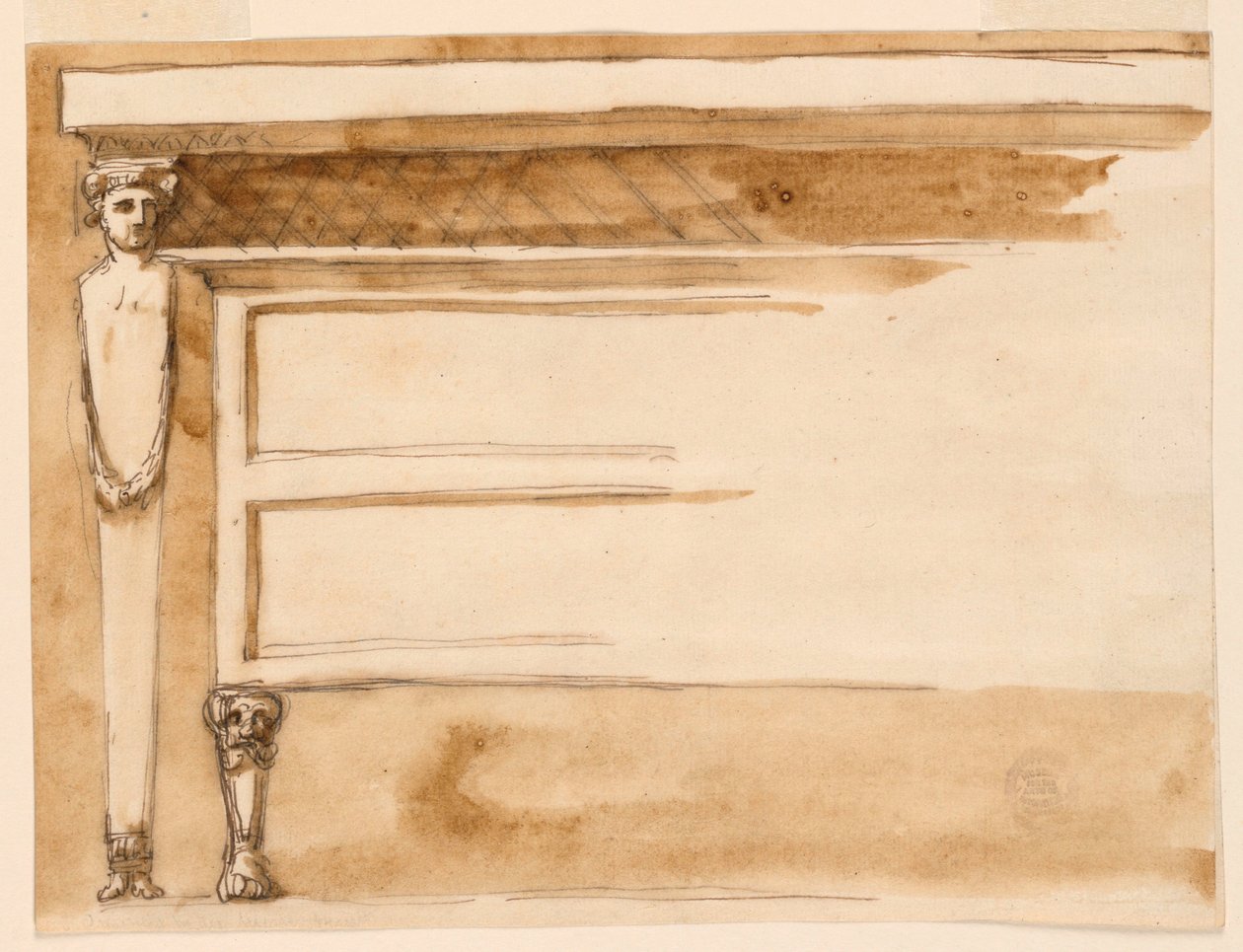 Dibujo, mesa consola y cómoda, ca. 1795 de Unknown artistUnknown artist