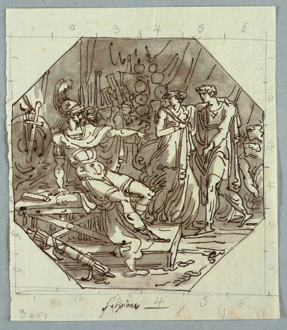 Dibujo, Continencia de Escipión, 1811 de Unknown artistUnknown artist