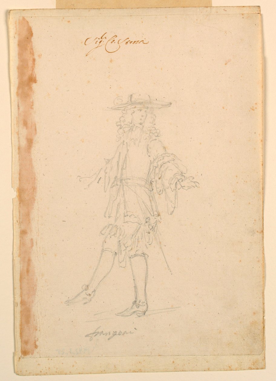 Dibujo, Diseño de vestuario: Un francés para un ballet, ca. 1790 de Unknown artistUnknown artist