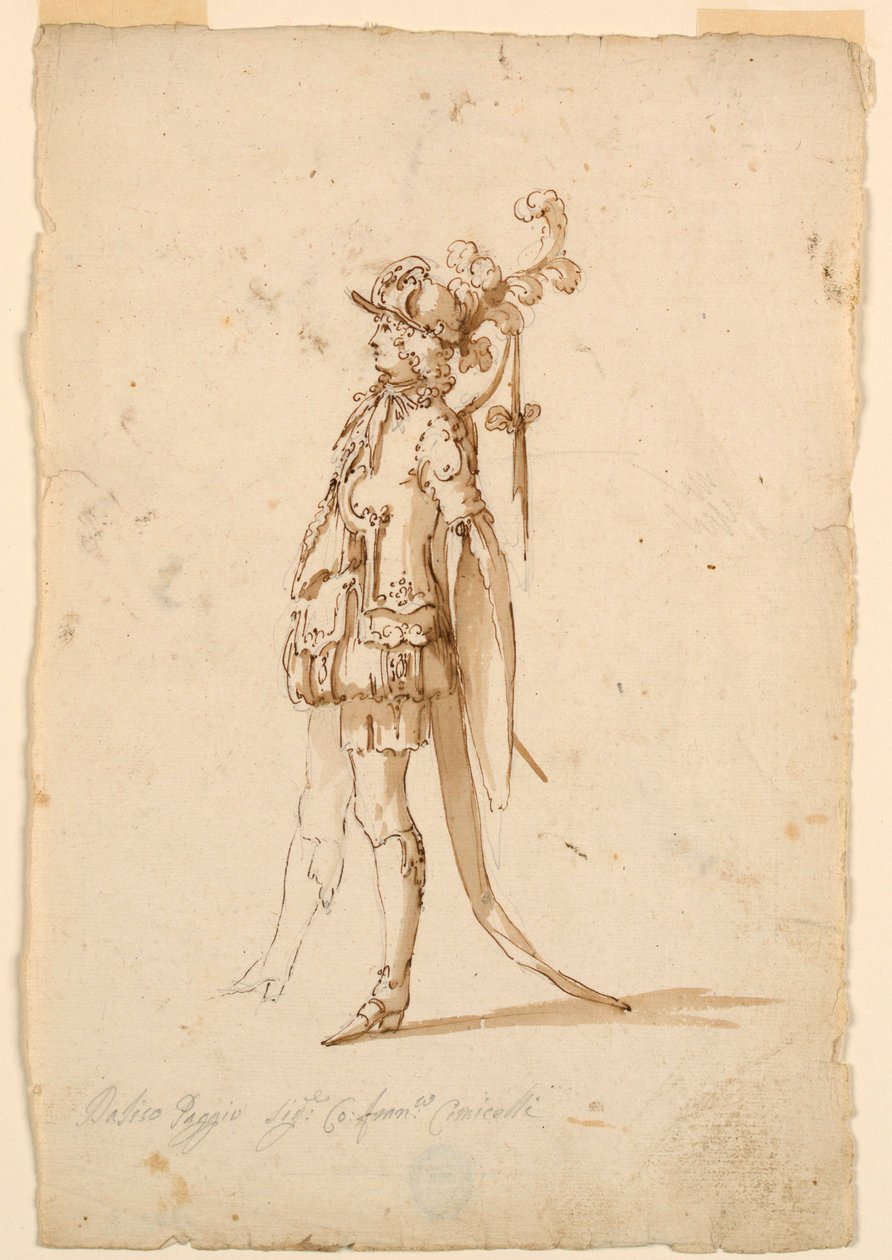 Dibujo, Diseño de vestuario: Una página para un ballet, ca. 1720 de Unknown artistUnknown artist