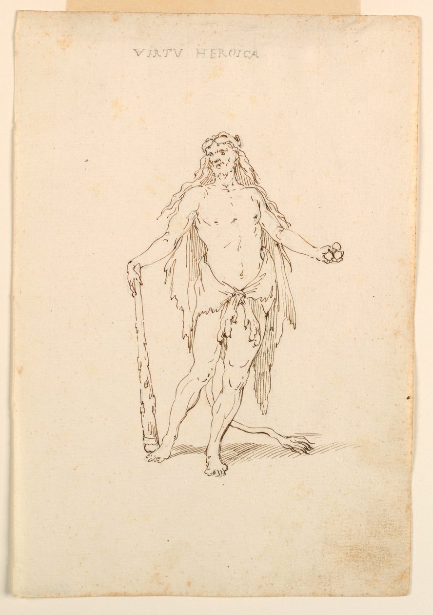 Dibujo, Diseño de vestuario: Fuerza heroica para un ballet, ca. 1720 de Unknown artistUnknown artist