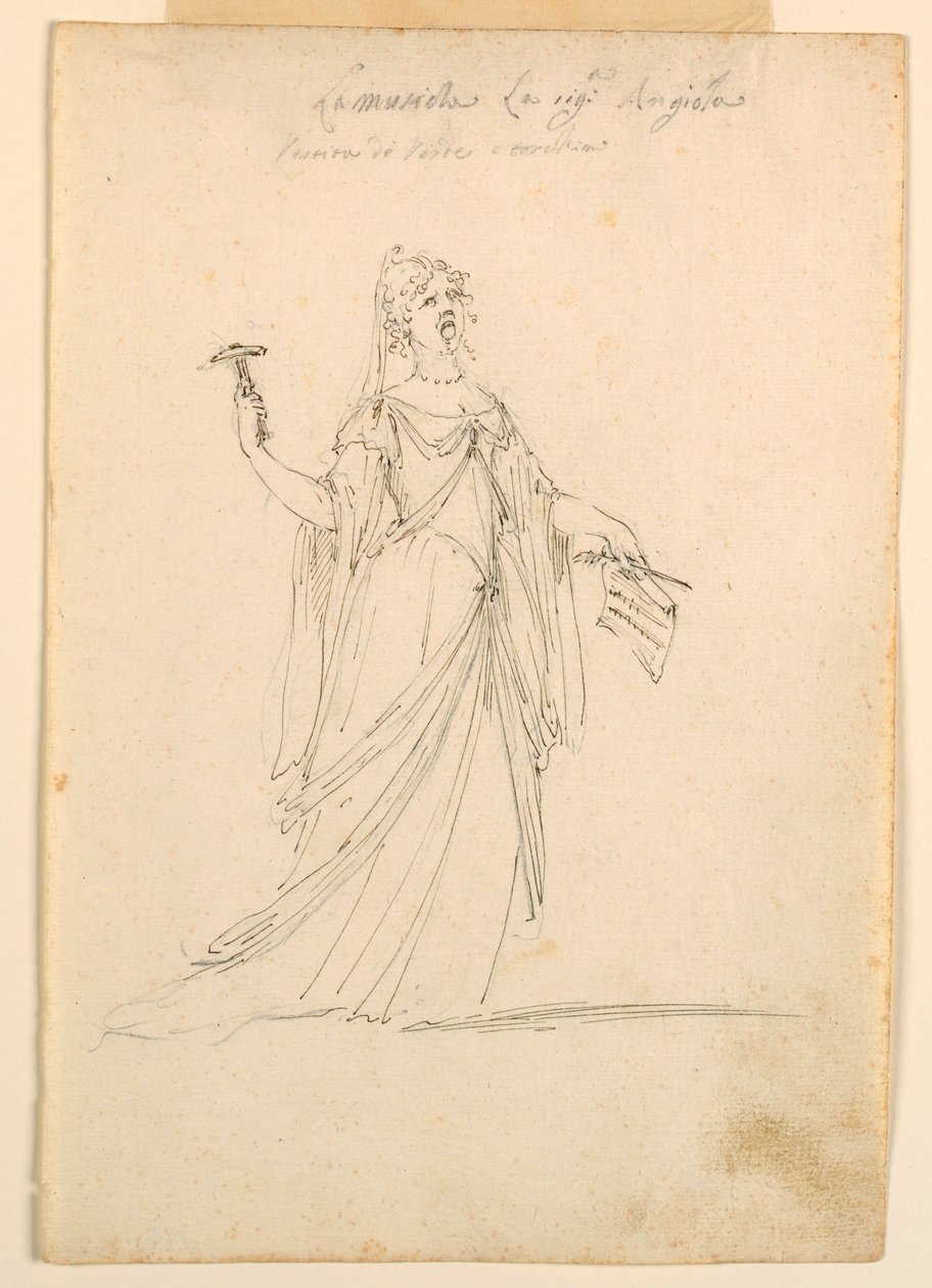 Dibujo, Diseño de vestuario: Música para un ballet, ca. 1720 de Unknown artistUnknown artist