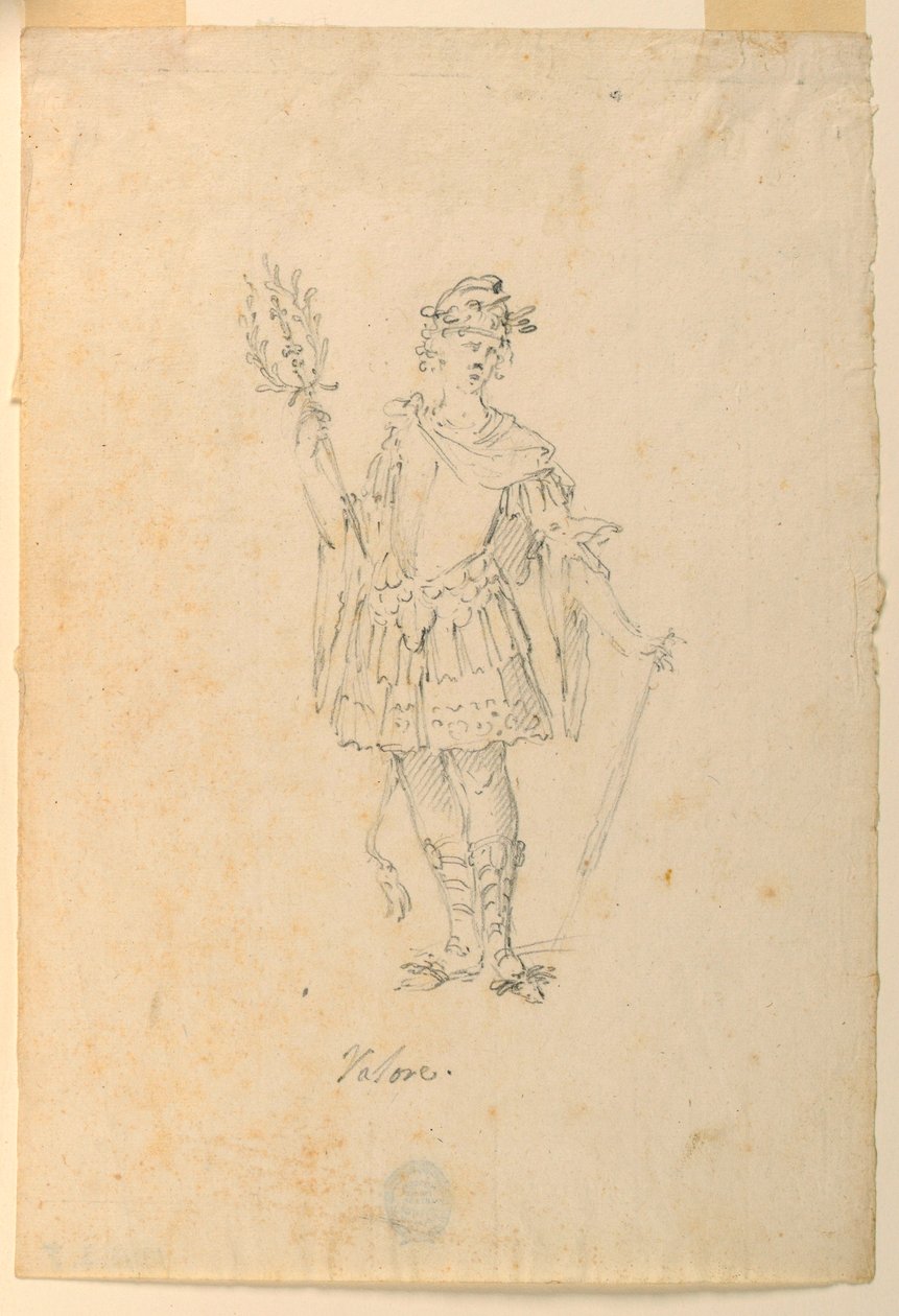 Dibujo, Vestuario: Valor para un ballet, ca. 1720 de Unknown artistUnknown artist