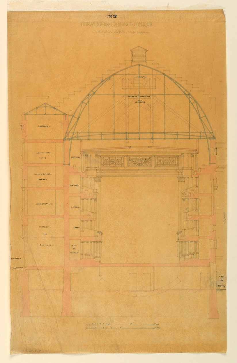 Dibujo, Sección transversal del Théâtre de l
