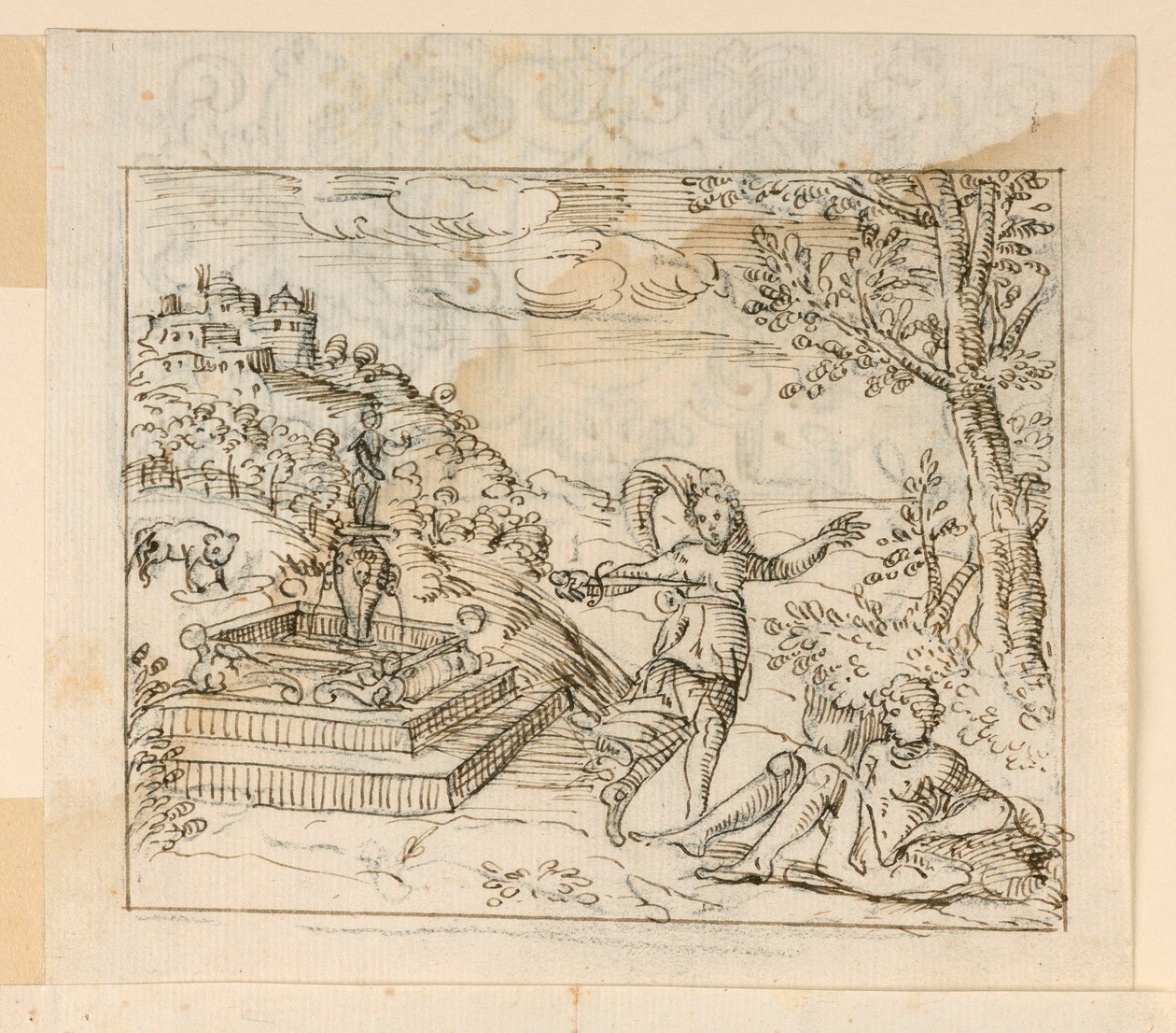 Dibujo, Muerte de Tisbe, 1600-1625 de Unknown artistUnknown artist