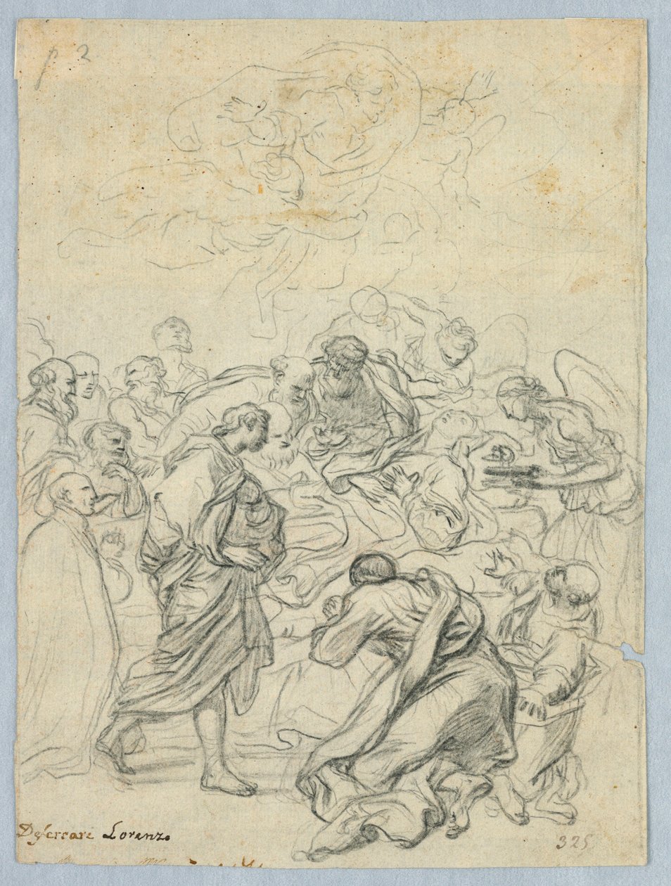 Dibujo, Muerte de la Virgen, siglos XVII-XIX de Unknown artistUnknown artist