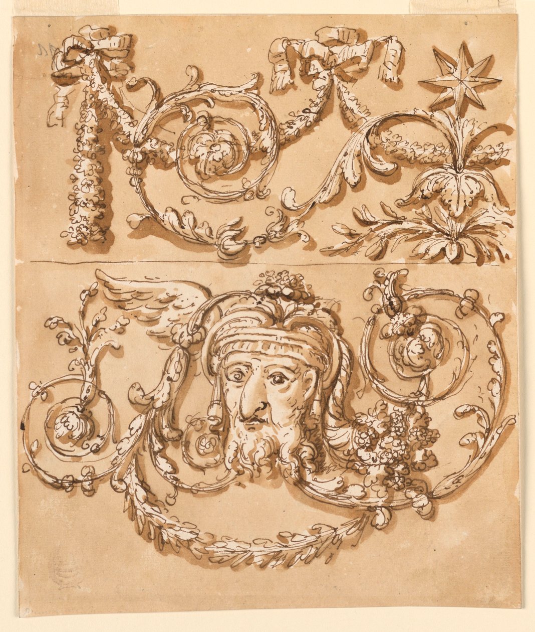Dibujo, Decoración de un friso, siglos XVIII-XIX de Unknown artistUnknown artist