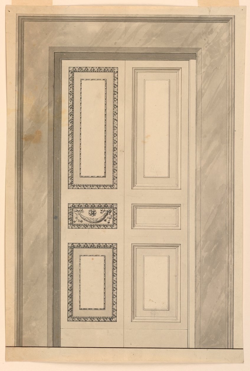 Dibujo, Decoración de una puerta plegable, ca. 1780 de Unknown artistUnknown artist