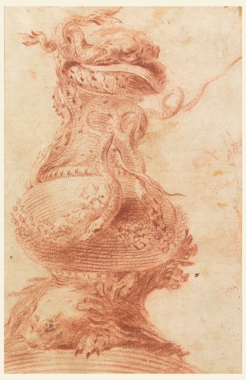 Dibujo, Jarrón decorativo, 1725-50 de Unknown artistUnknown artist