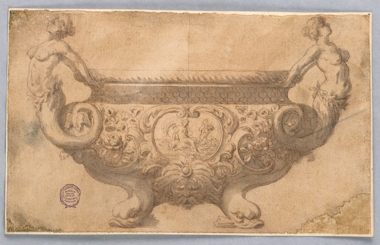 Dibujo, Diseño para un cuenco, siglos XVII-XIX de Unknown artistUnknown artist