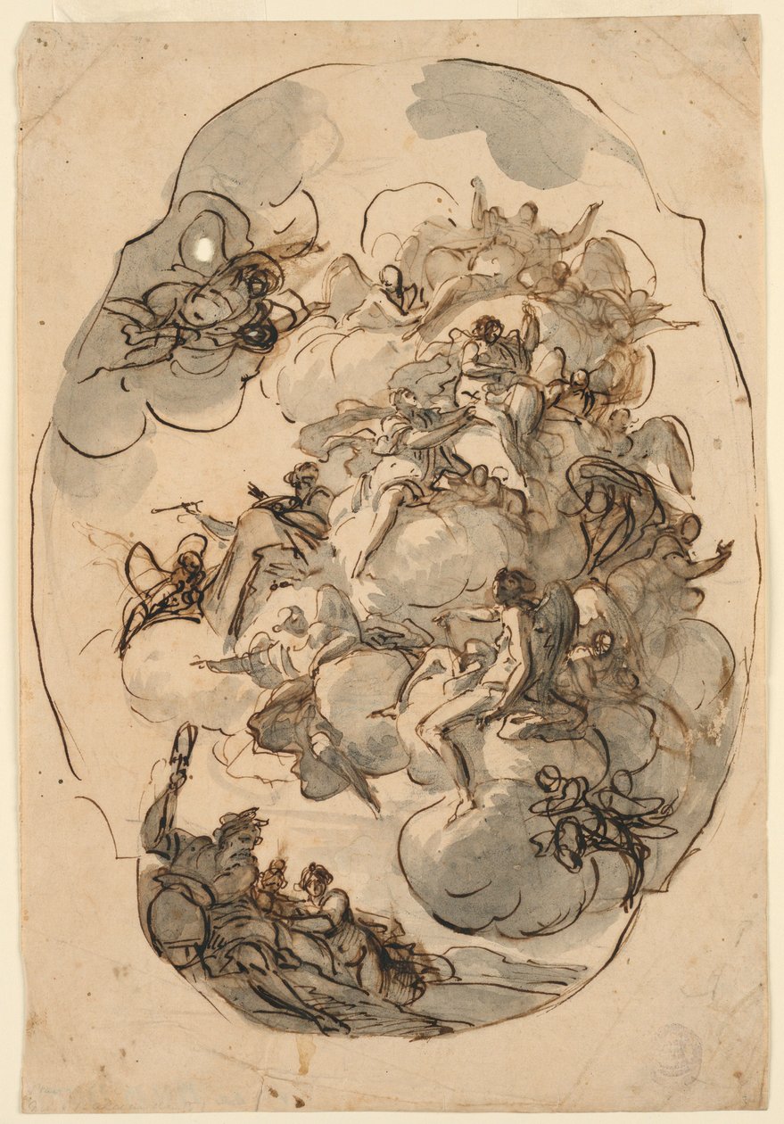 Dibujo, Diseño para un techo, siglos XVII-XIX de Unknown artistUnknown artist