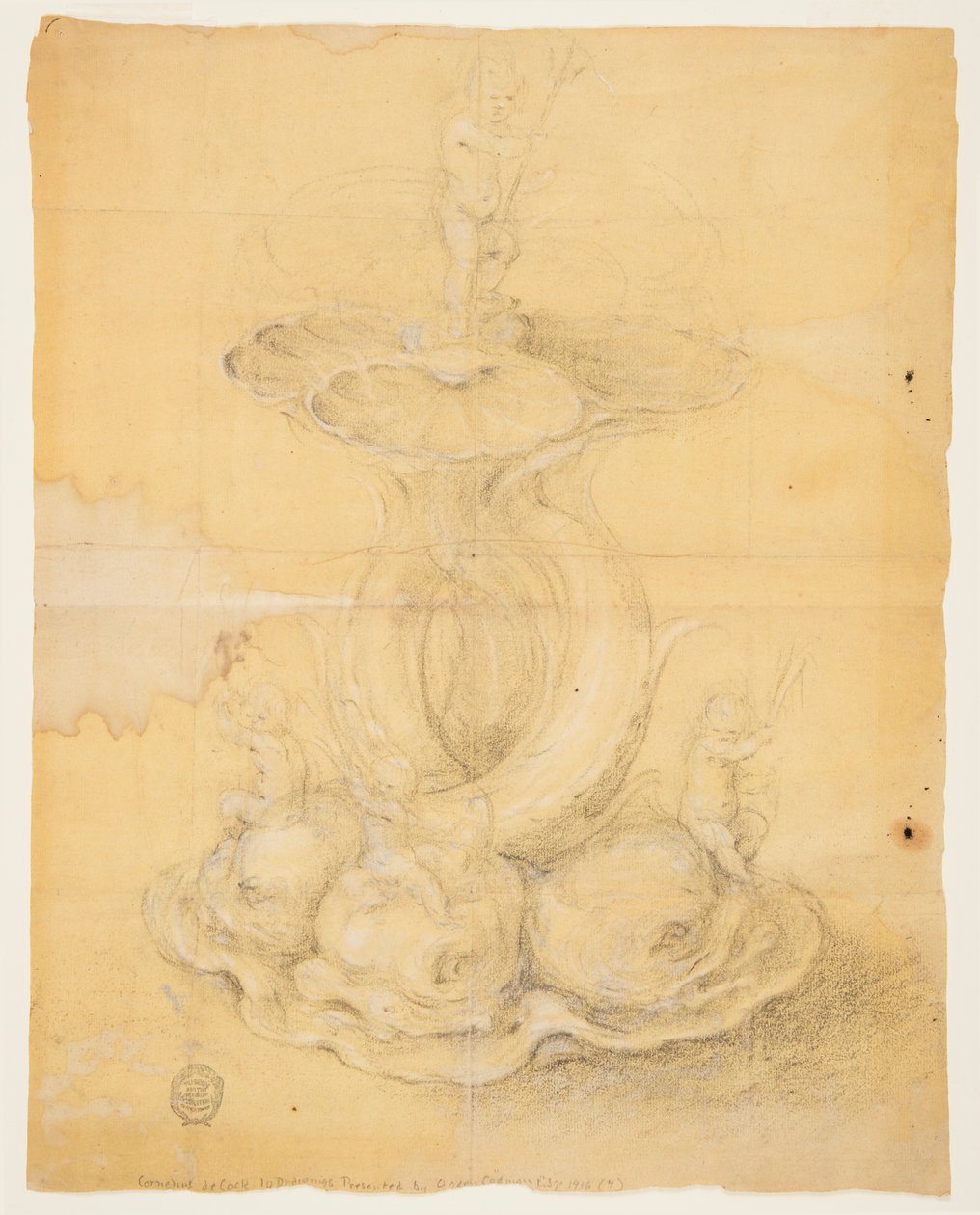 Dibujo, Diseño para un centro de mesa, 1630-60 de Unknown artistUnknown artist
