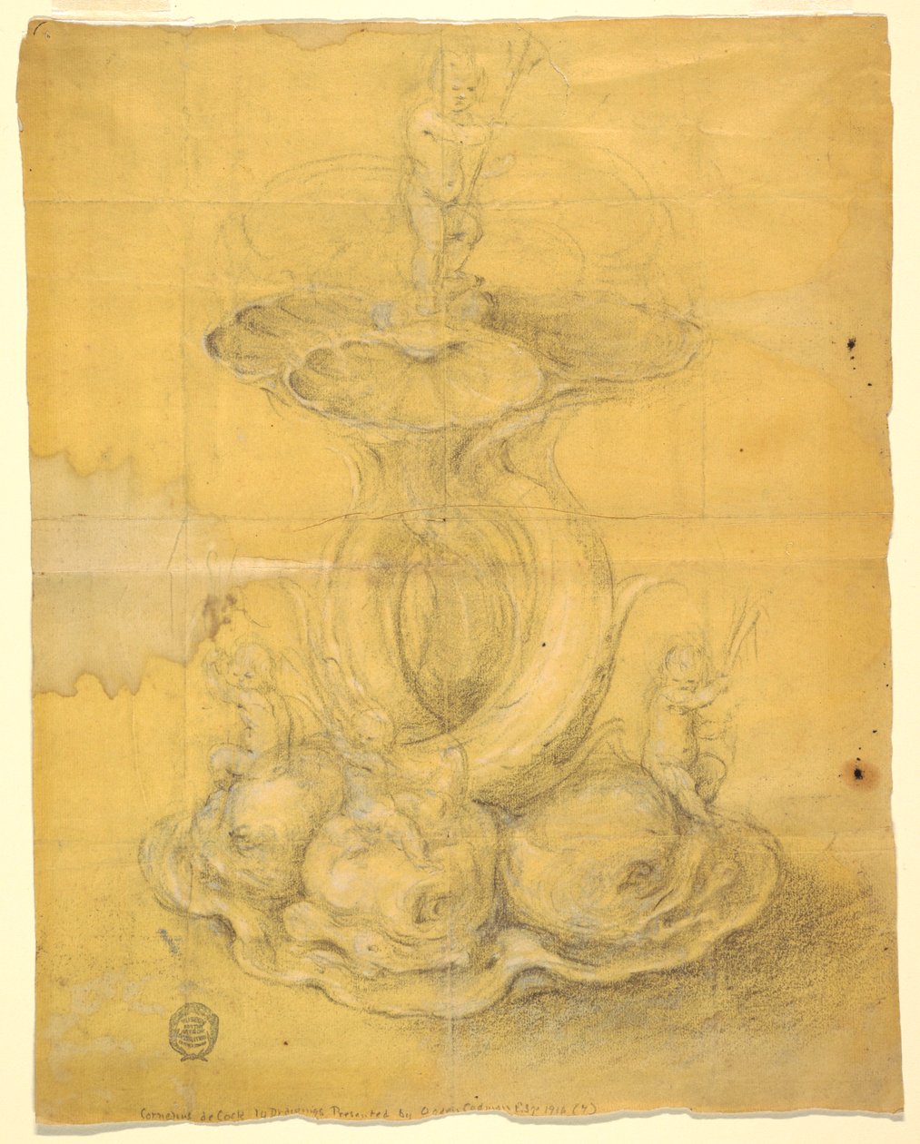 Dibujo, Diseño para un centro de mesa, 1630-60 de Unknown artistUnknown artist