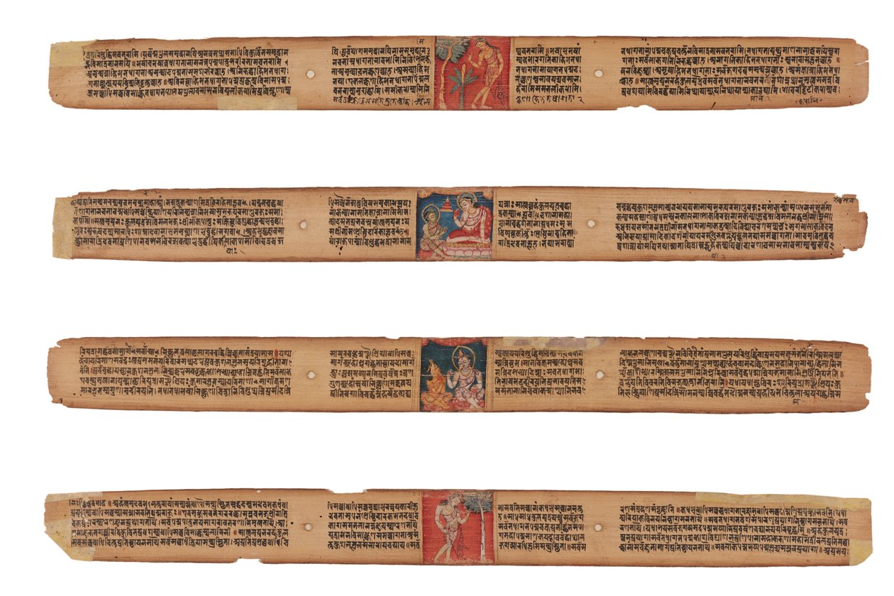 Cuatro hojas de un manuscrito de Gandavyuha de Unknown artistUnknown artist