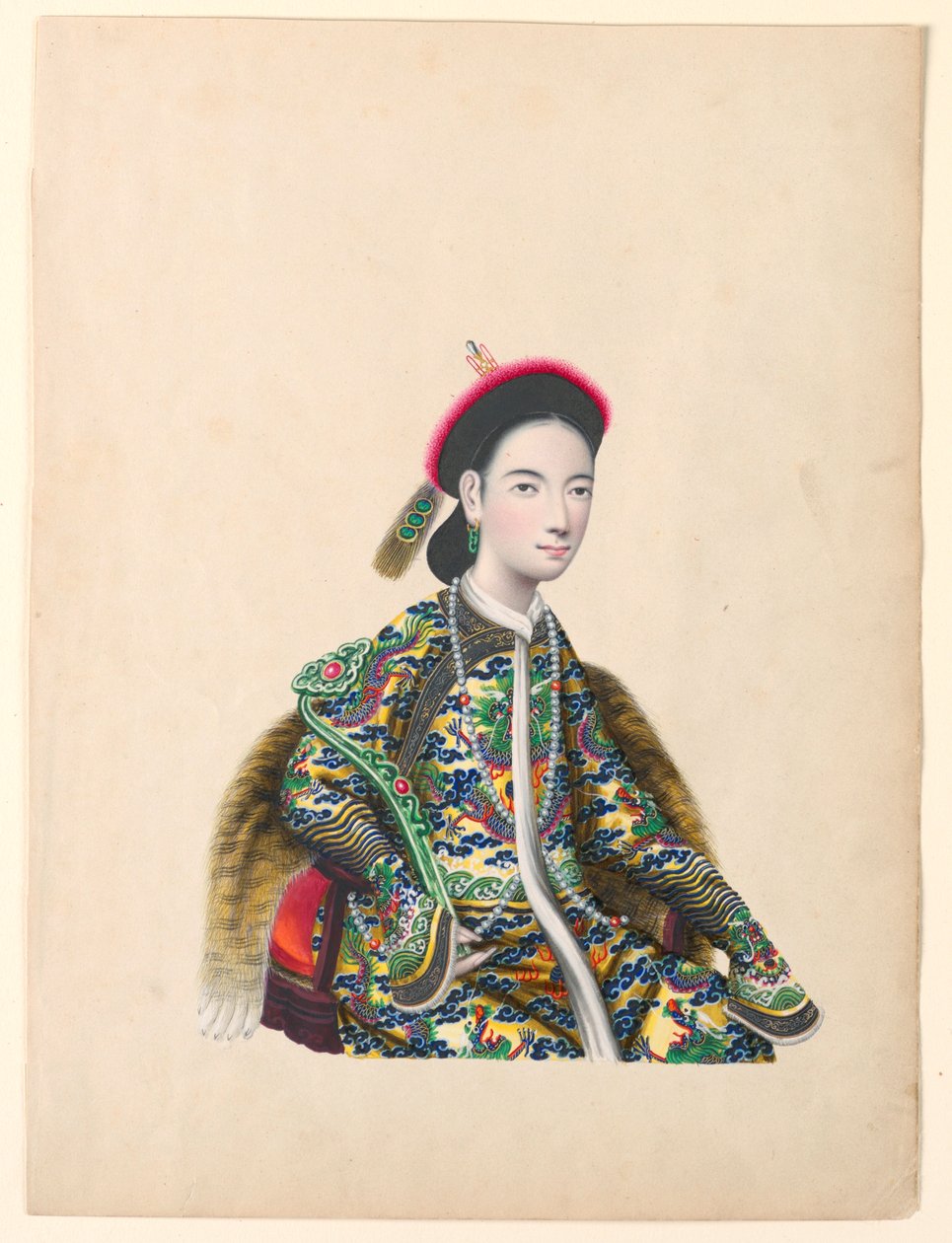 Miniatura, Retrato de dama sentada, ca. 1820-60 de Unknown artistUnknown artist