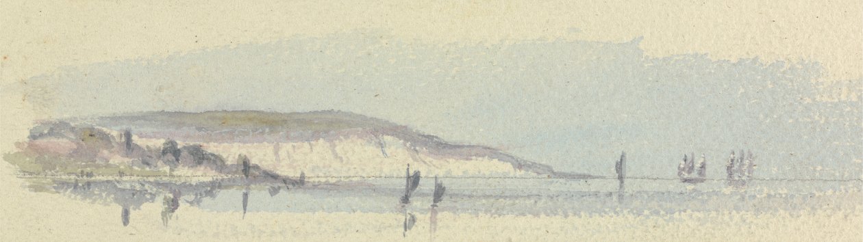 Una costa con barcos en el mar de Unknown artist