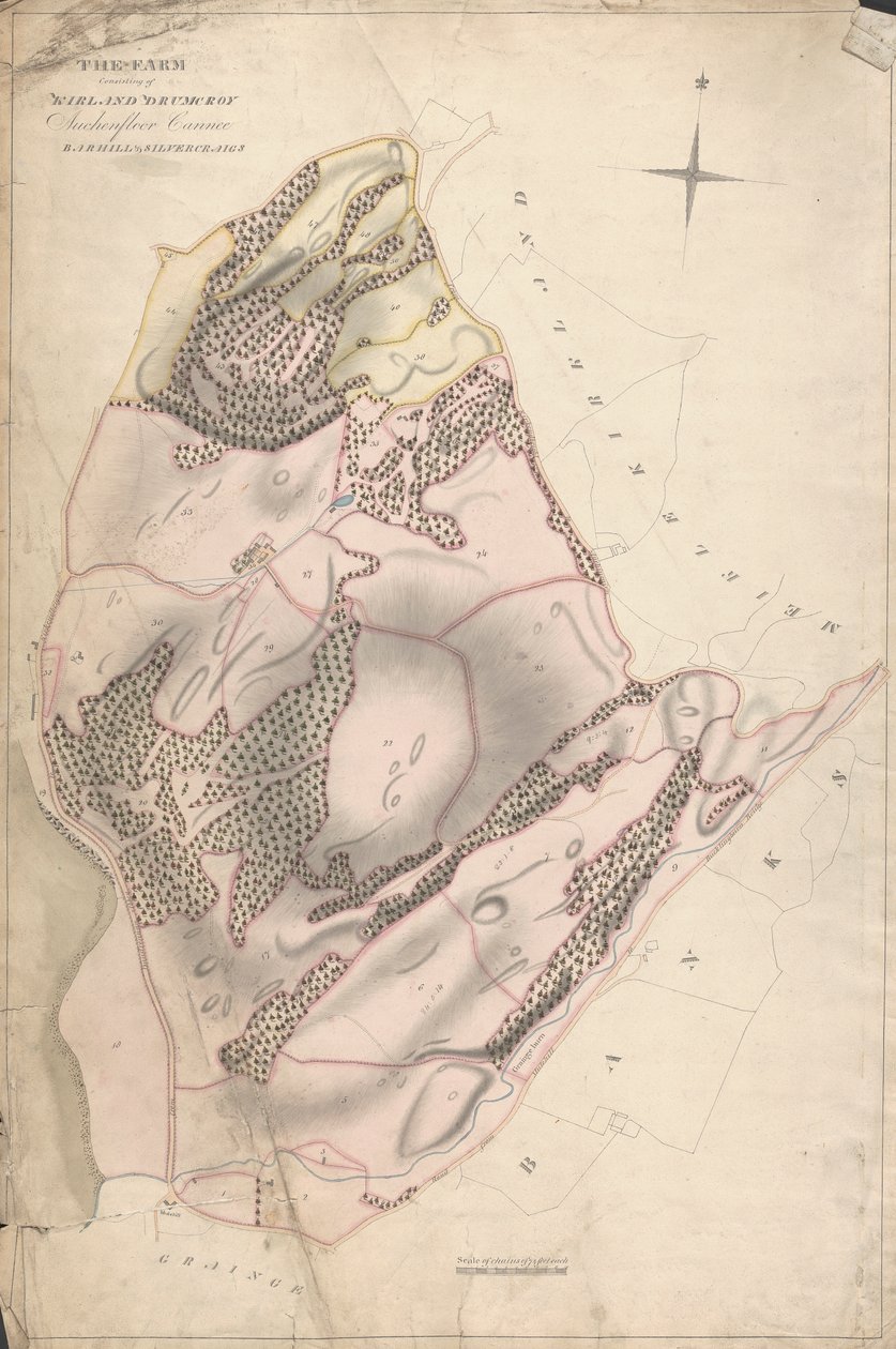 Colección de Estudios Topográficos de las Fincas Escocesas del Conde de Selkirk: La Finca que Consiste en Kirkland Drumcroy, Auchenfloor, Cannee, Barhill y Silvercraigs (antes Nuntons) de Unknown artist