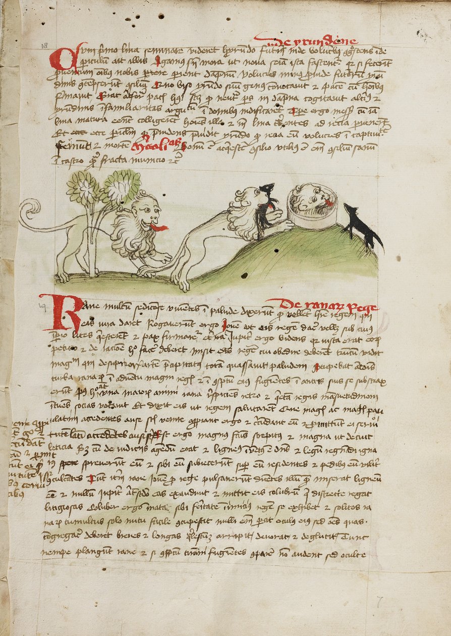 Un león y otro león con un ratón de Unknown artist