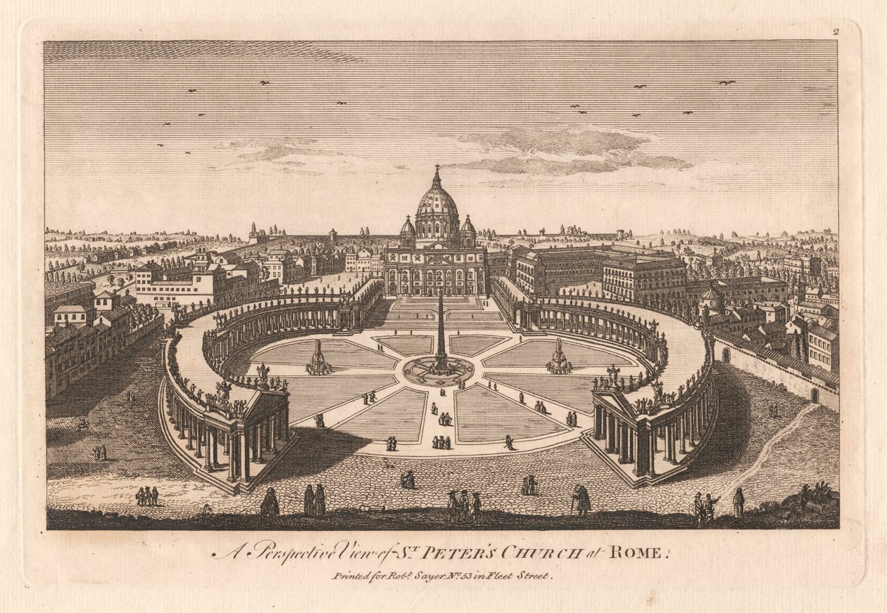 Perspectiva de la iglesia de San Pedro en Roma de Unknown artist