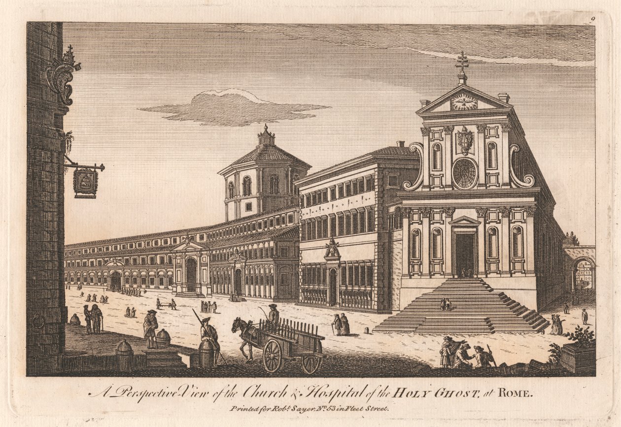 Perspectiva de la Iglesia y el Hospital del Espíritu Santo en Roma de Unknown artist