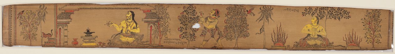 Un príncipe realiza austeridades (anverso), de un romance de Chandrabhanu y Lavanyavati de Upendra Bhanja (1670-1740) de Unknown artist