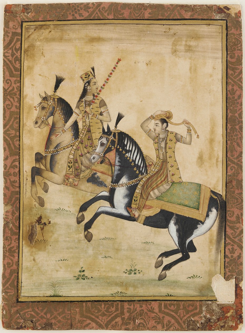 Un Príncipe y una Princesa a Caballo de Unknown artist