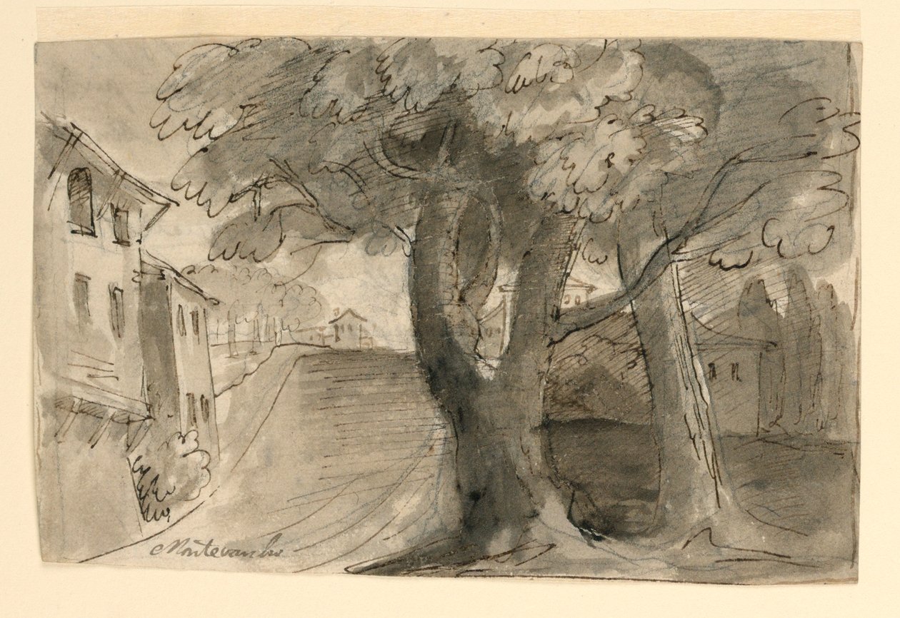 Una calle en Montevarchi, cerca de Arezzo de Unknown artist