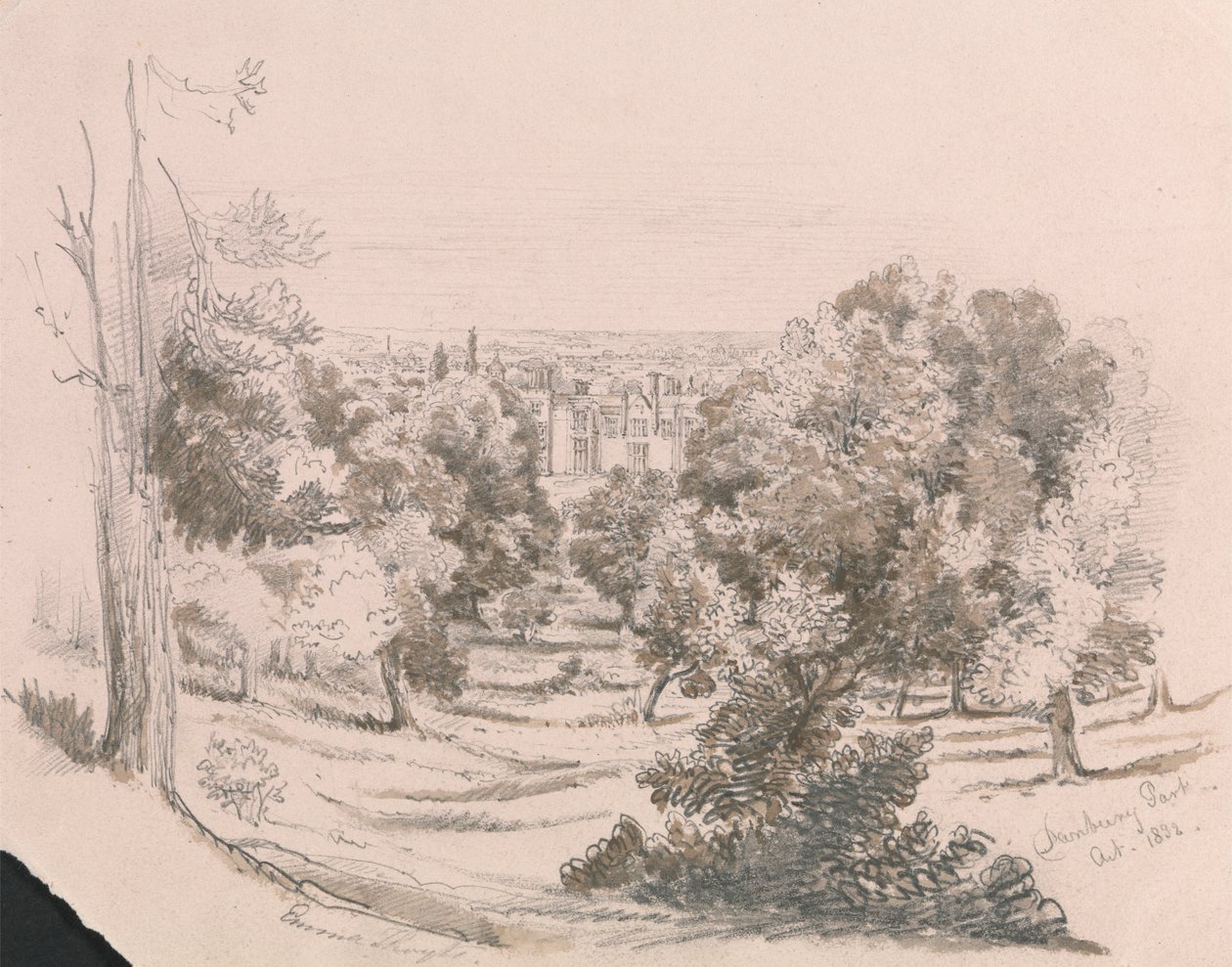 Una vista de Danbury Park de Unknown artist