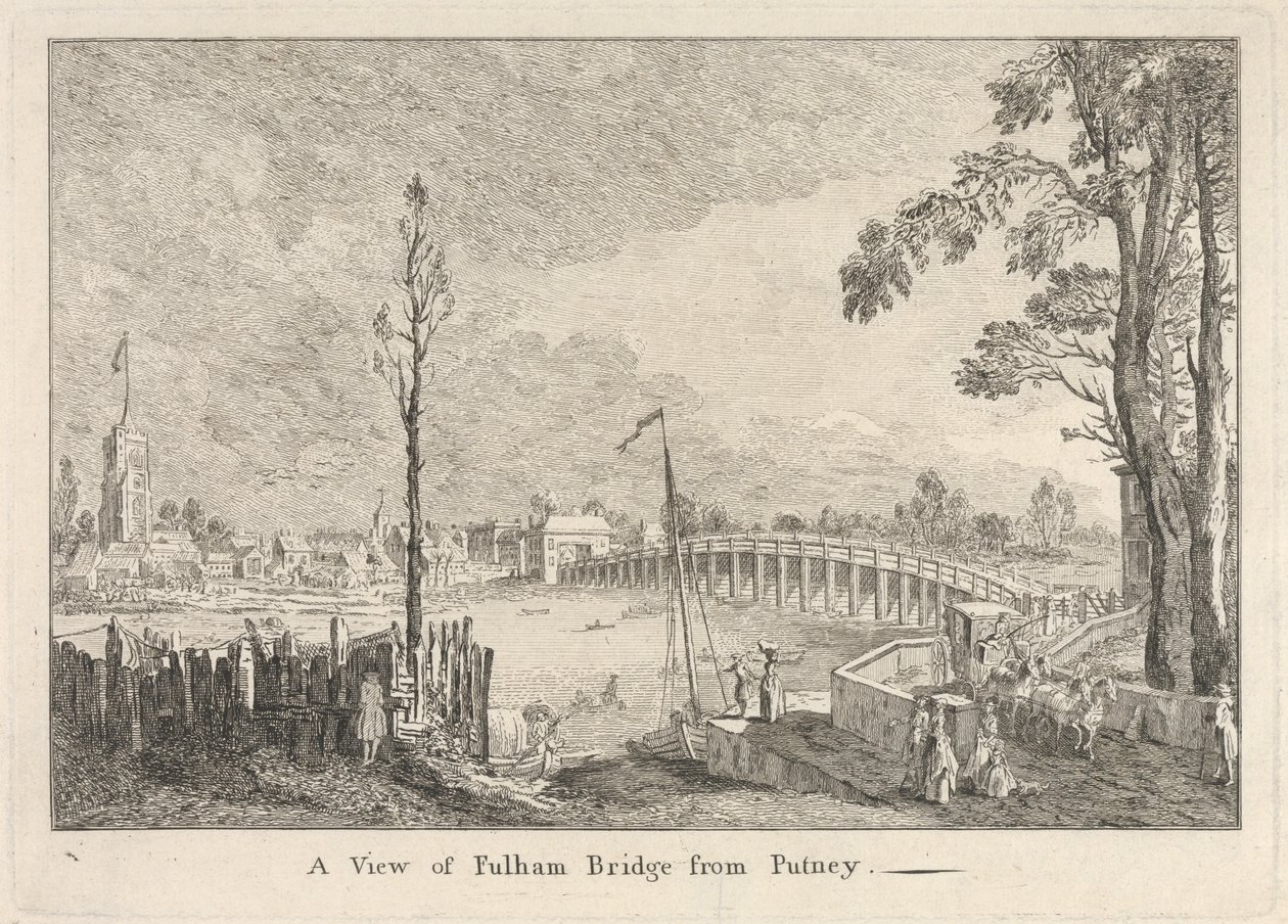 Vista del puente de Fulham desde Putney de Unknown artist