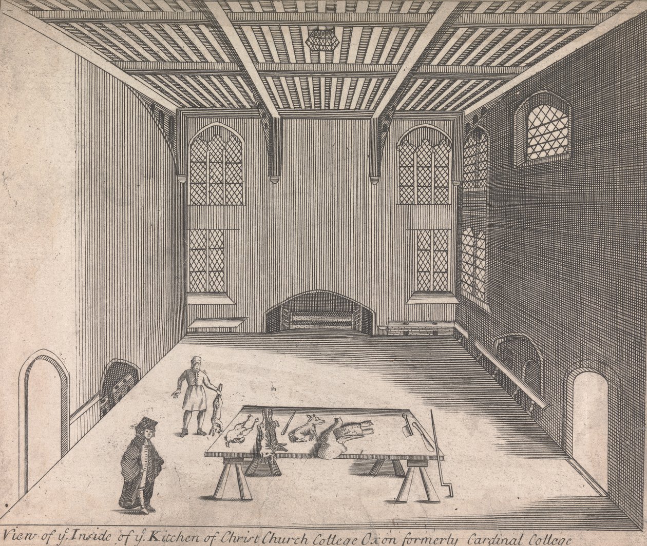 A View of ye Inside of ye Kitchen of Christ Church College, Oxon formerly Cardinal College; [sin numerar] (Volumen Uno) de Unknown artist