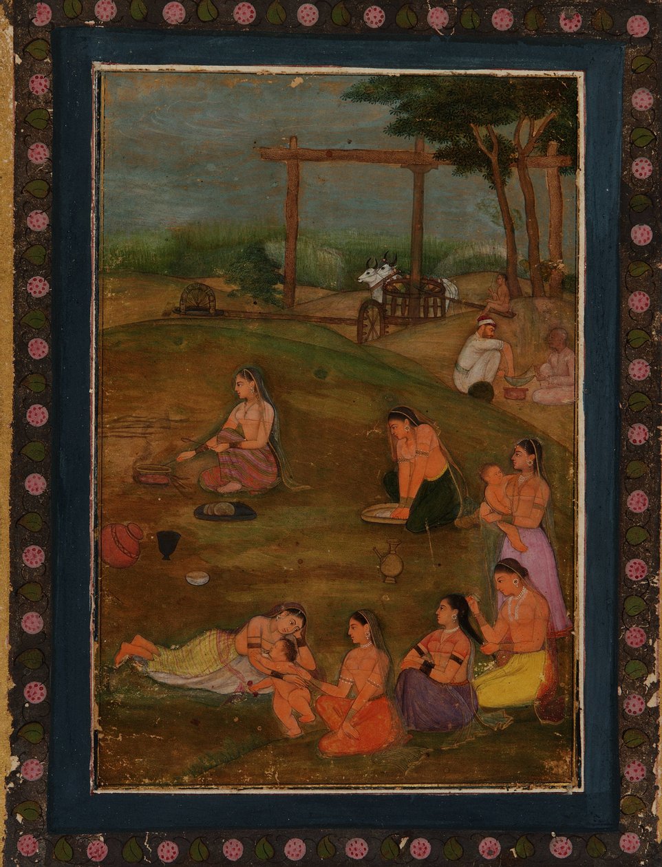 Escena de un pueblo de Unknown artist