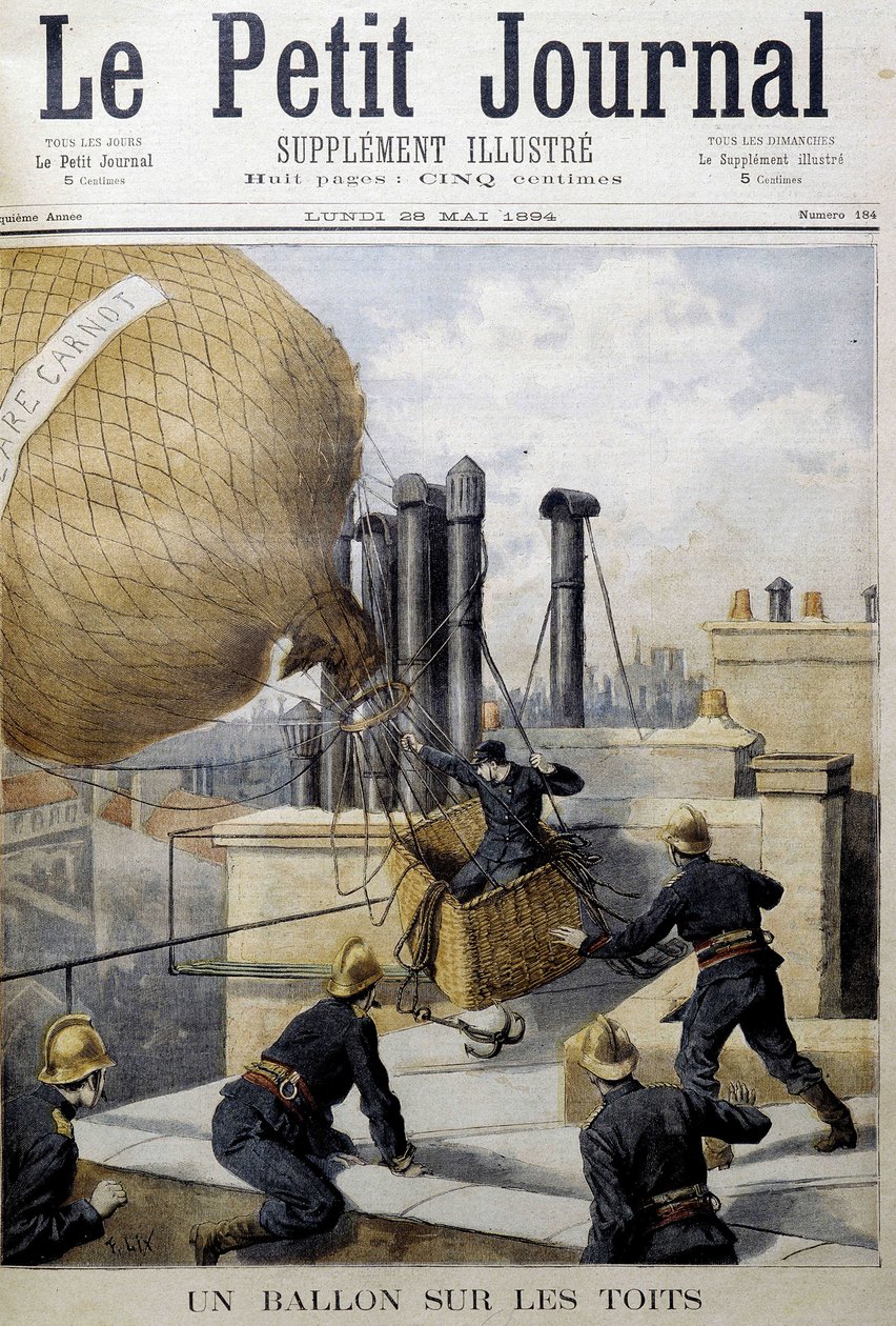 Un globo en los tejados: rescate por los bomberos - en 