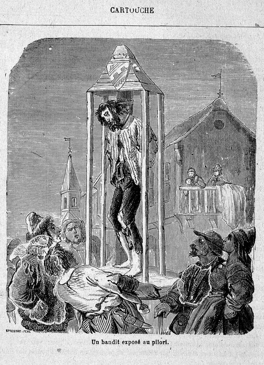 Un bandido expuesto al cepo - en “Cartouche, rey de los bandidos”, por Grandpré de Unknown artist